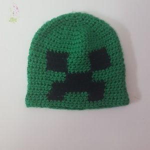 handmade crochet creeper beanie